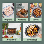 Air Fryer en verre Crispi Pro 7-en-1, Vert Cendré