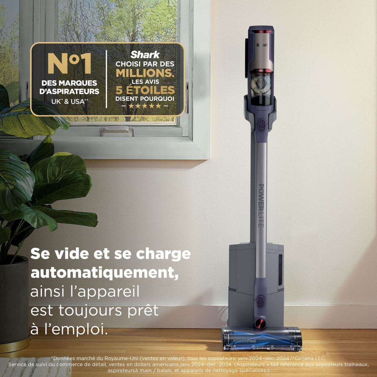 Aspirateur balai sans fil Shark PowerLite Clean & Empty spécial poils d’animaux