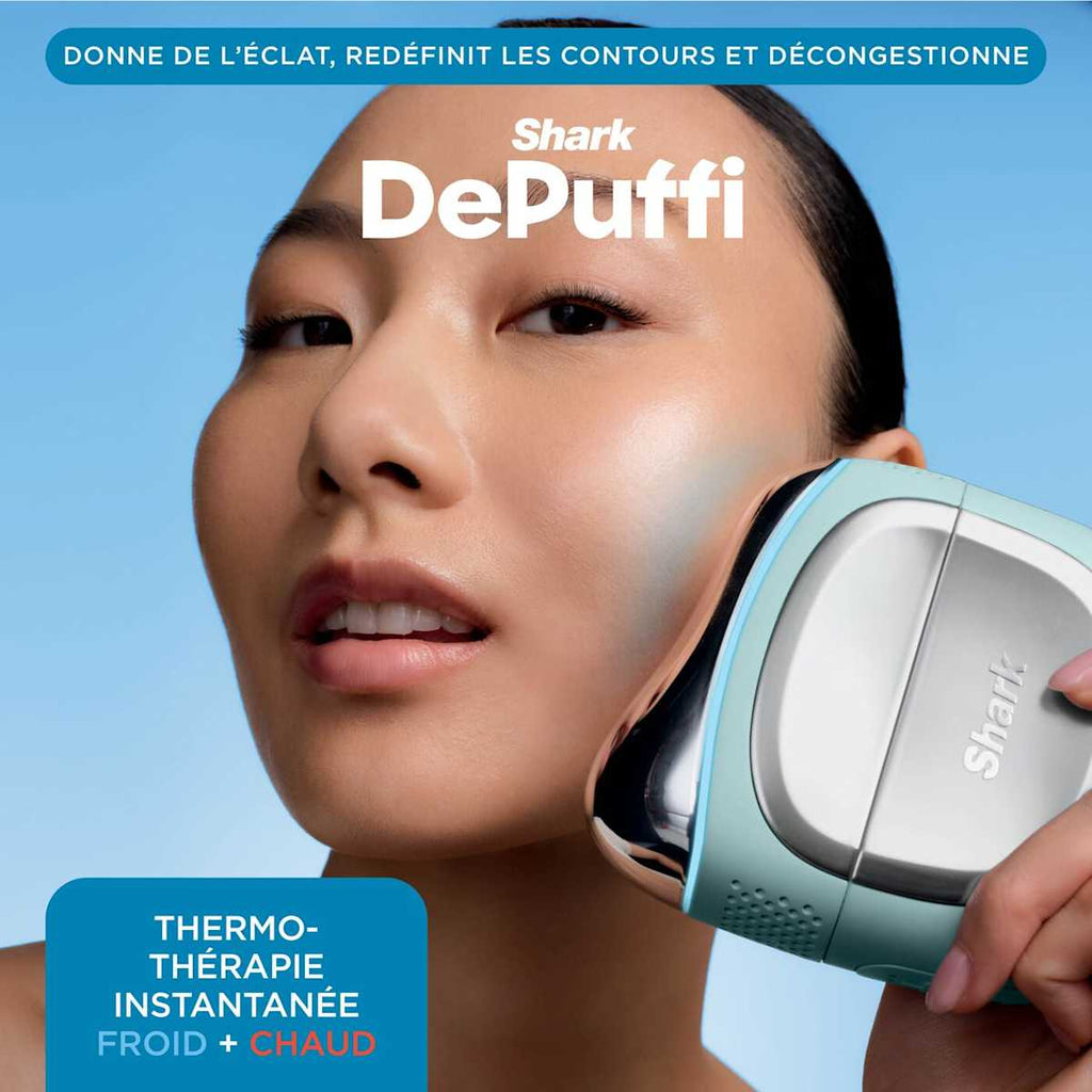 Appareil de massage par thermothérapie instantanée par contraste chaud-froid Shark DePuffi – Noir Profond