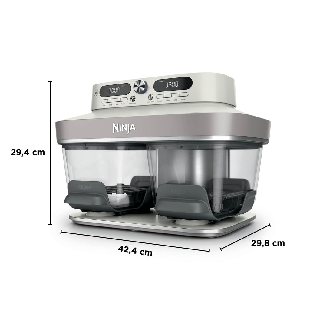 Air fryer en verre avec 8 modes CRISPi DualZone, Ivoire