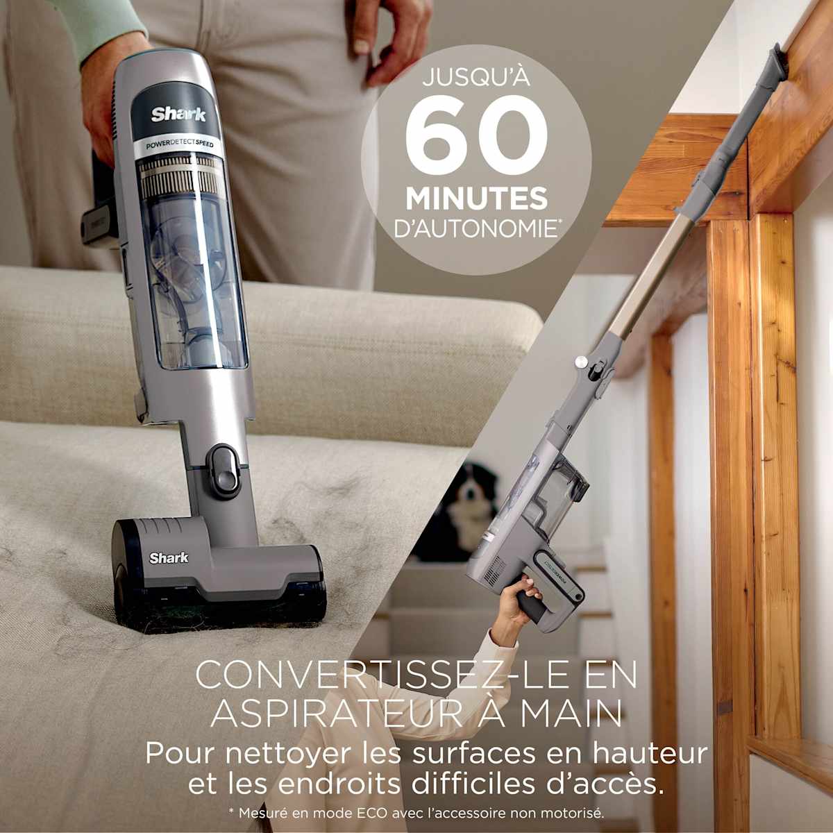 Aspirateur balai sans fil Shark PowerDetect Speed Collection Luxe Clean & Empty - Ivoire