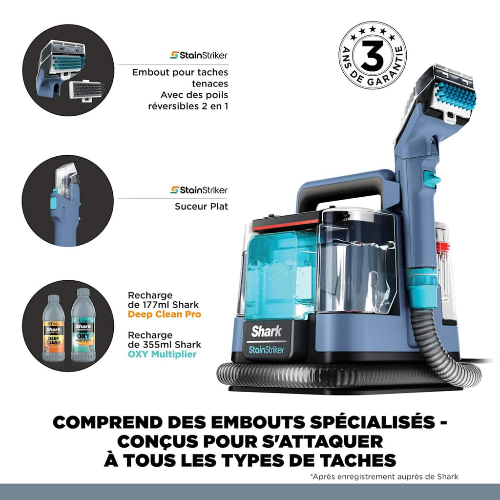Shampouineuse détachante Shark StainStriker - Bleu