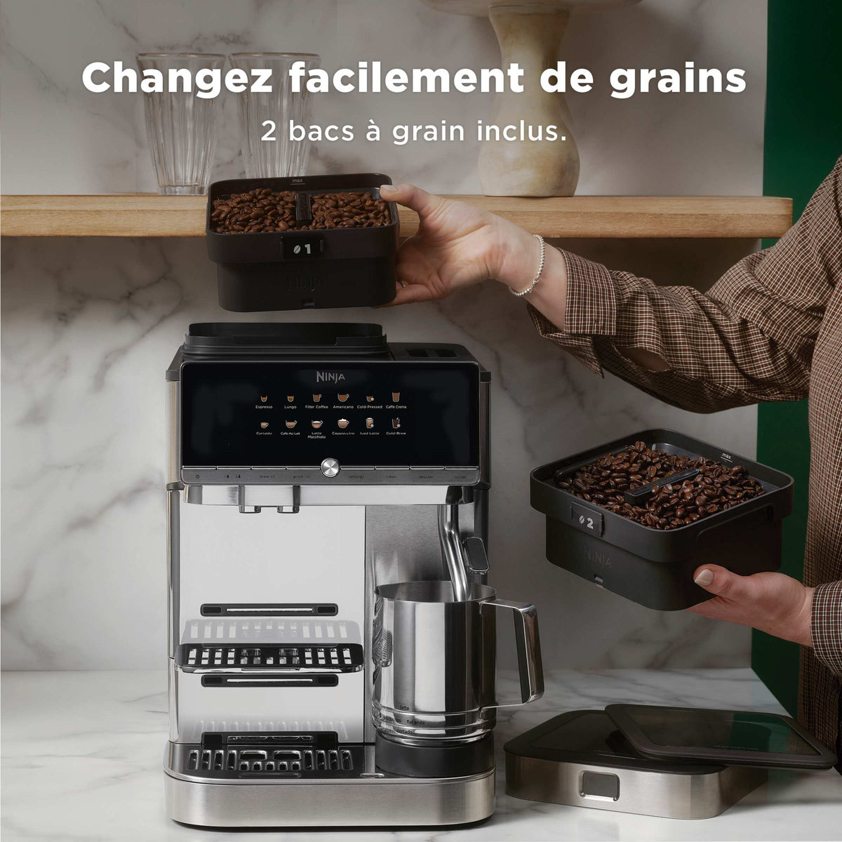 Machine à café automatique Ninja AutoBarista Pro - Argent