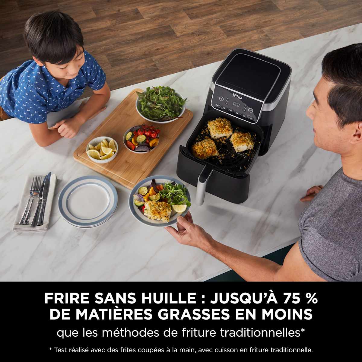 Pack Air Fryer Ninja 1 tiroir 6-en-1, 6,2L & Aspirateur balai sans fil Shark PowerLite