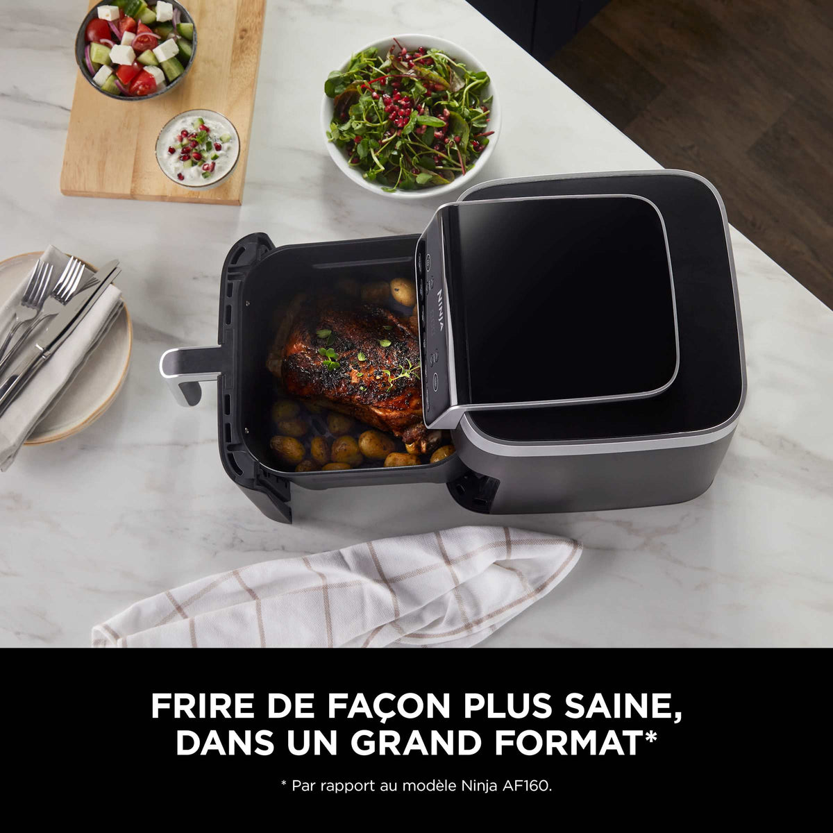 Pack Air Fryer Ninja 1 tiroir 6-en-1, 6,2L & Aspirateur balai sans fil Shark PowerLite