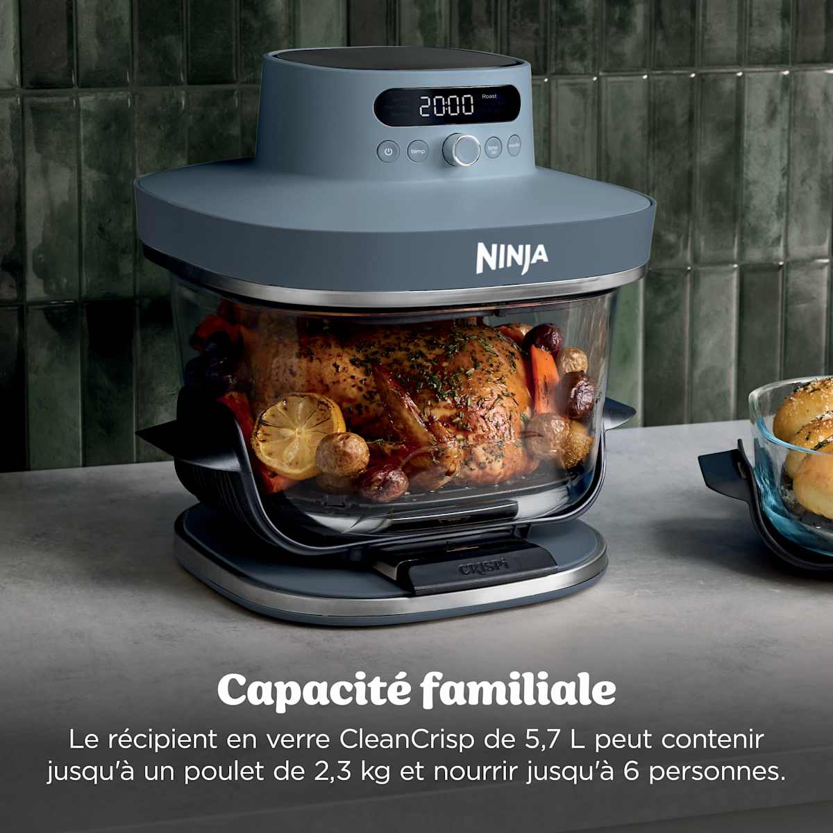 Air Fryer en verre Crispi Pro 7-en-1, Bleu Cyberspace