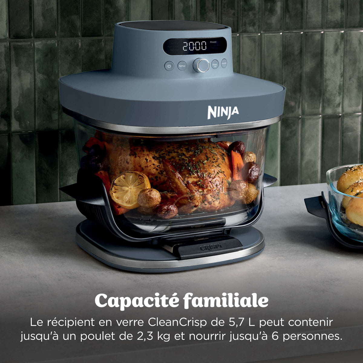 Air Fryer en verre Crispi Pro 7-en-1, Bleu Cyberspace