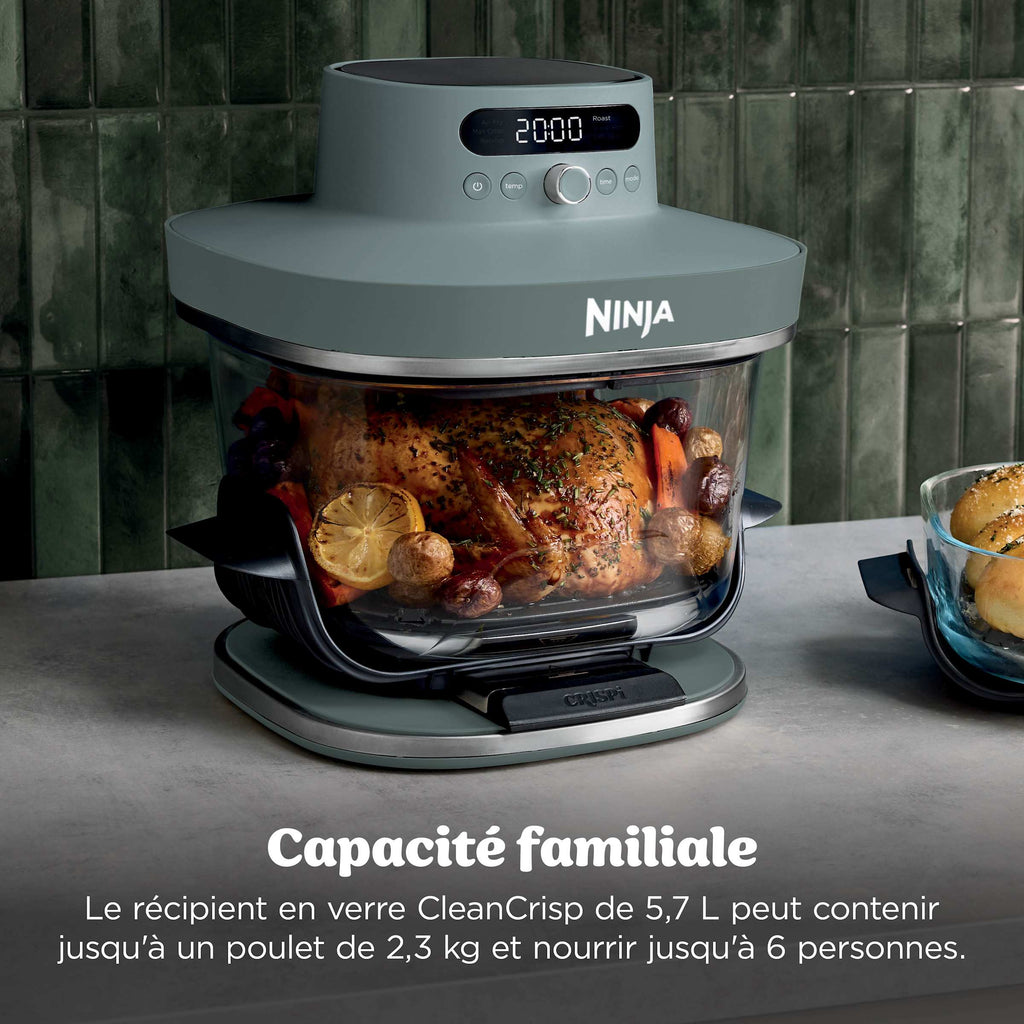 Air Fryer en verre Crispi Pro 7-en-1, Vert Cendré