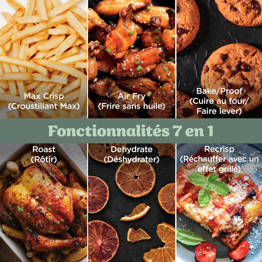 Air Fryer en verre Crispi Pro 7-en-1, Vert Cendré