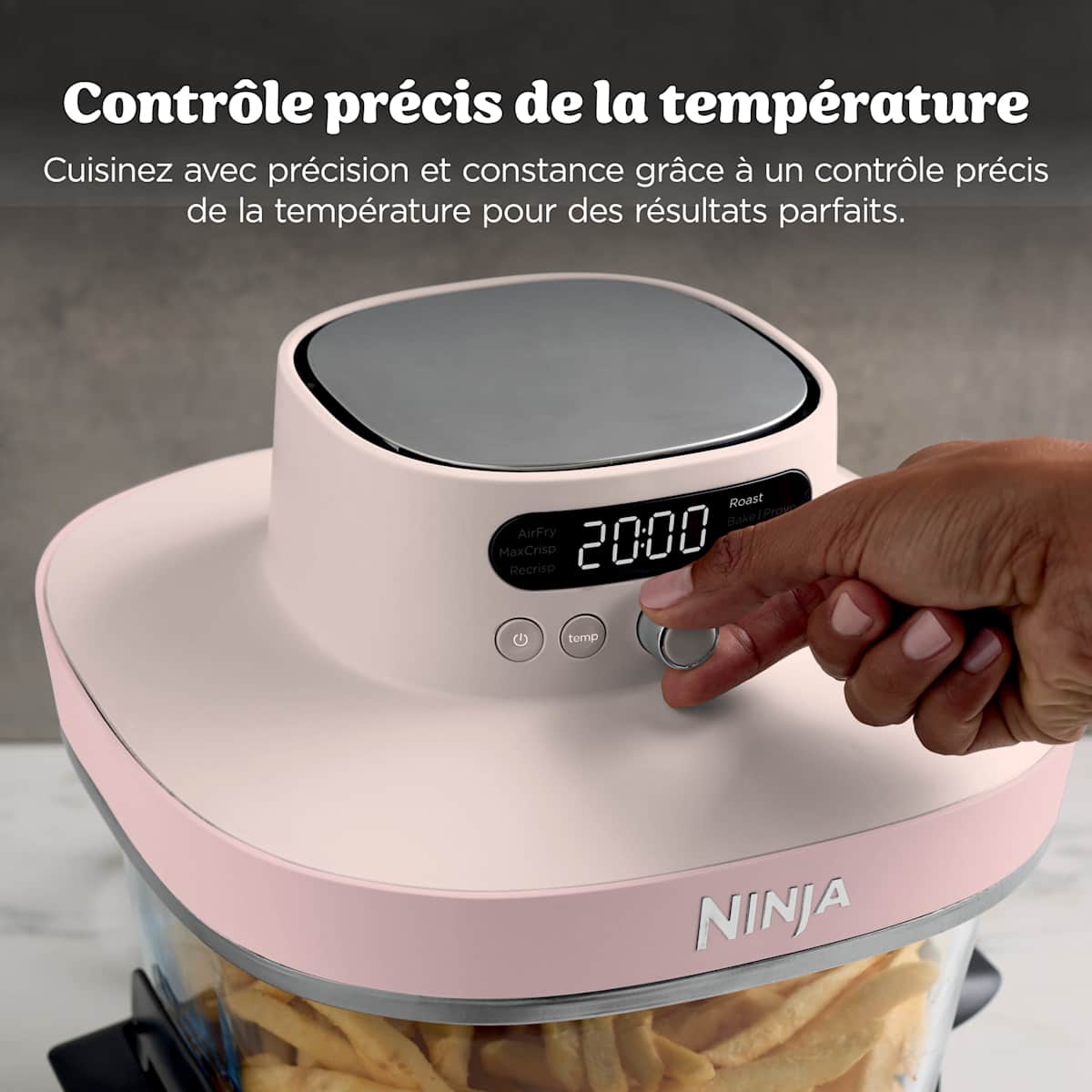 Pack sur mesure Air Fryer en verre Crispi Pro 7-en-1, Rose Quartz