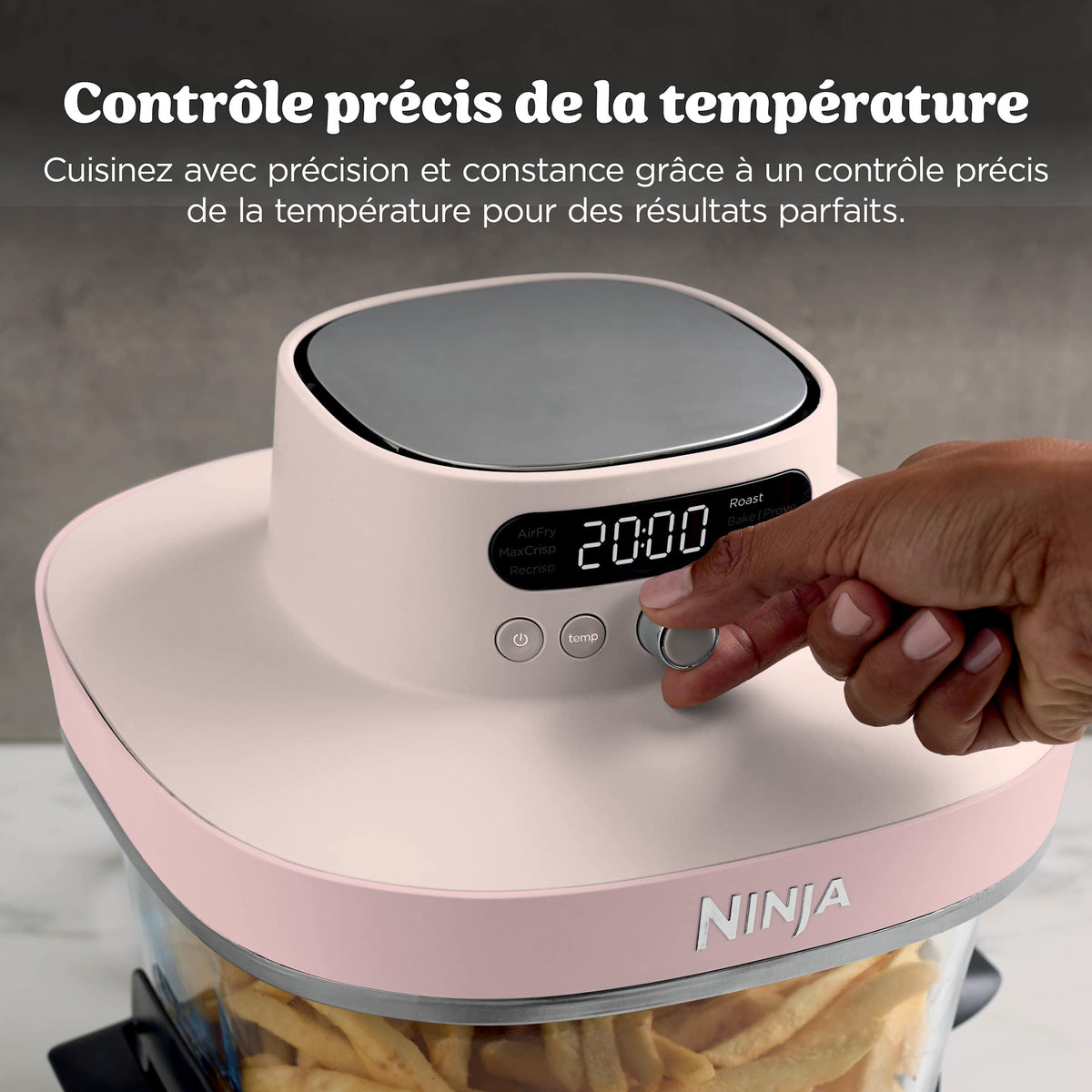 Pack sur mesure Air Fryer en verre Crispi Pro 7-en-1, Rose Quartz