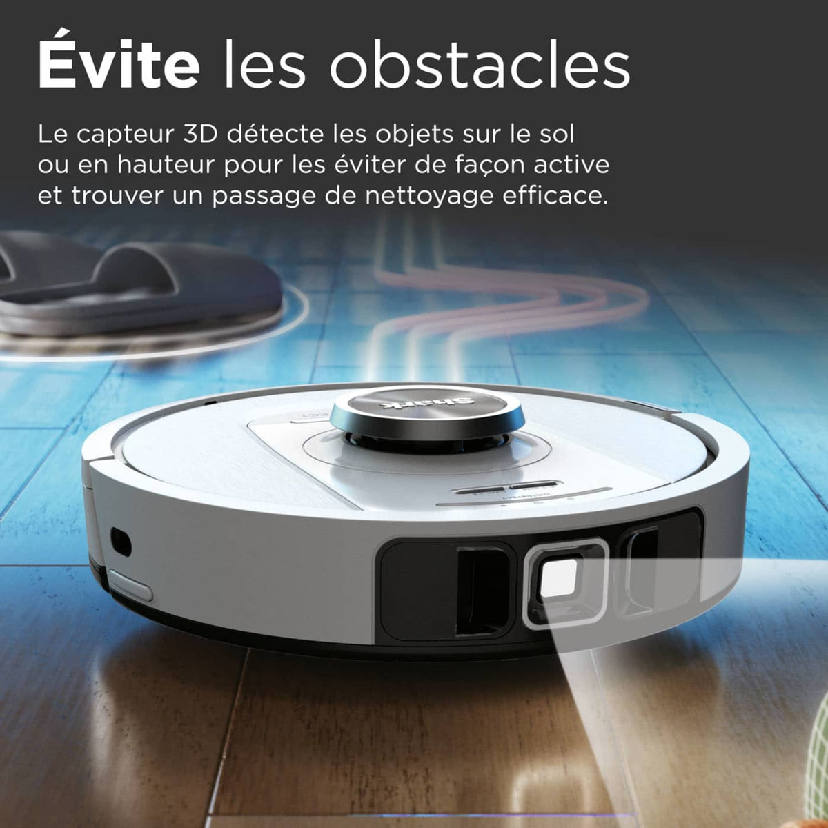 Aspirateur robot Shark PowerDetect avec autovidage et navigation IA – Blanc AV2820VEEUWH