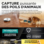 Aspirateur robot Shark PowerDetect avec autovidage et navigation IA – Blanc AV2820VEEUWH