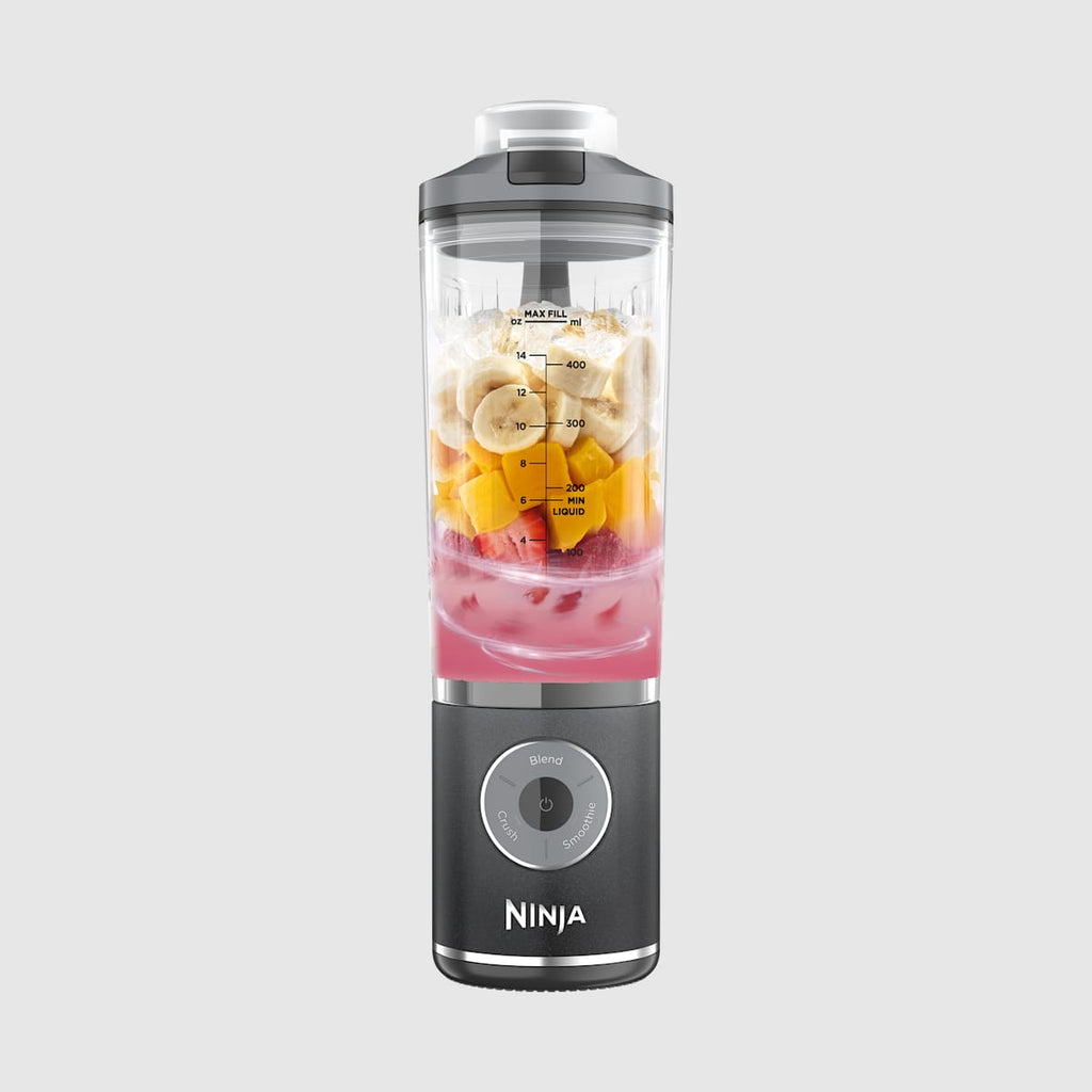 Pack Blender portable sans fil Ninja Blast Max 700 ml Gris et Ventilateur portable avec brume Shark FlexBreeze HydroGo Gris