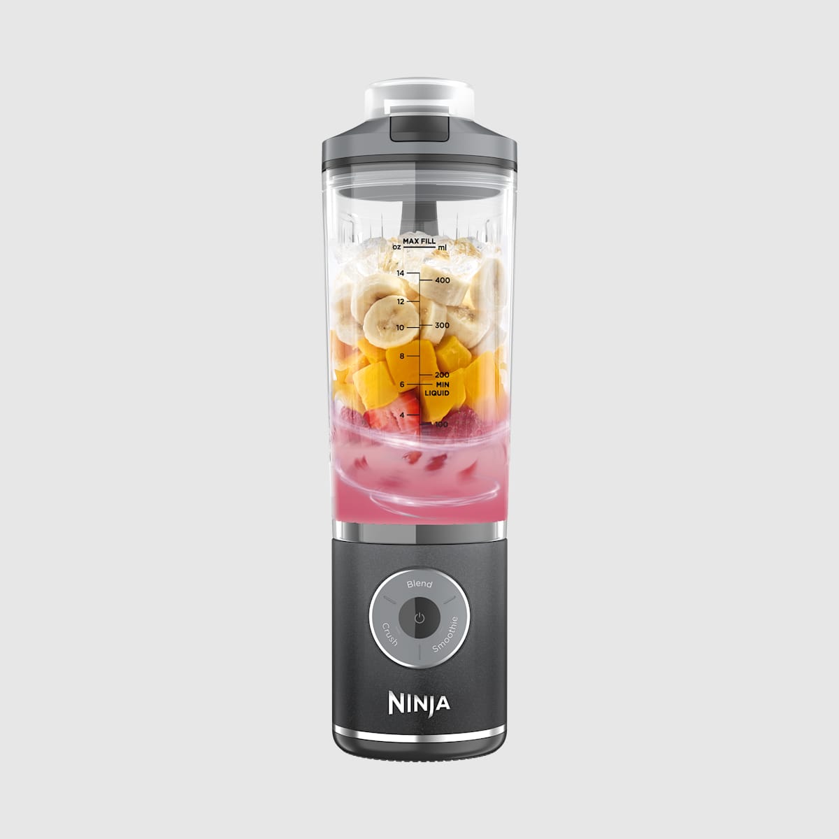 Pack Blender portable sans fil Ninja Blast Max 700 ml Gris et Ventilateur portable avec brume Shark FlexBreeze HydroGo Gris