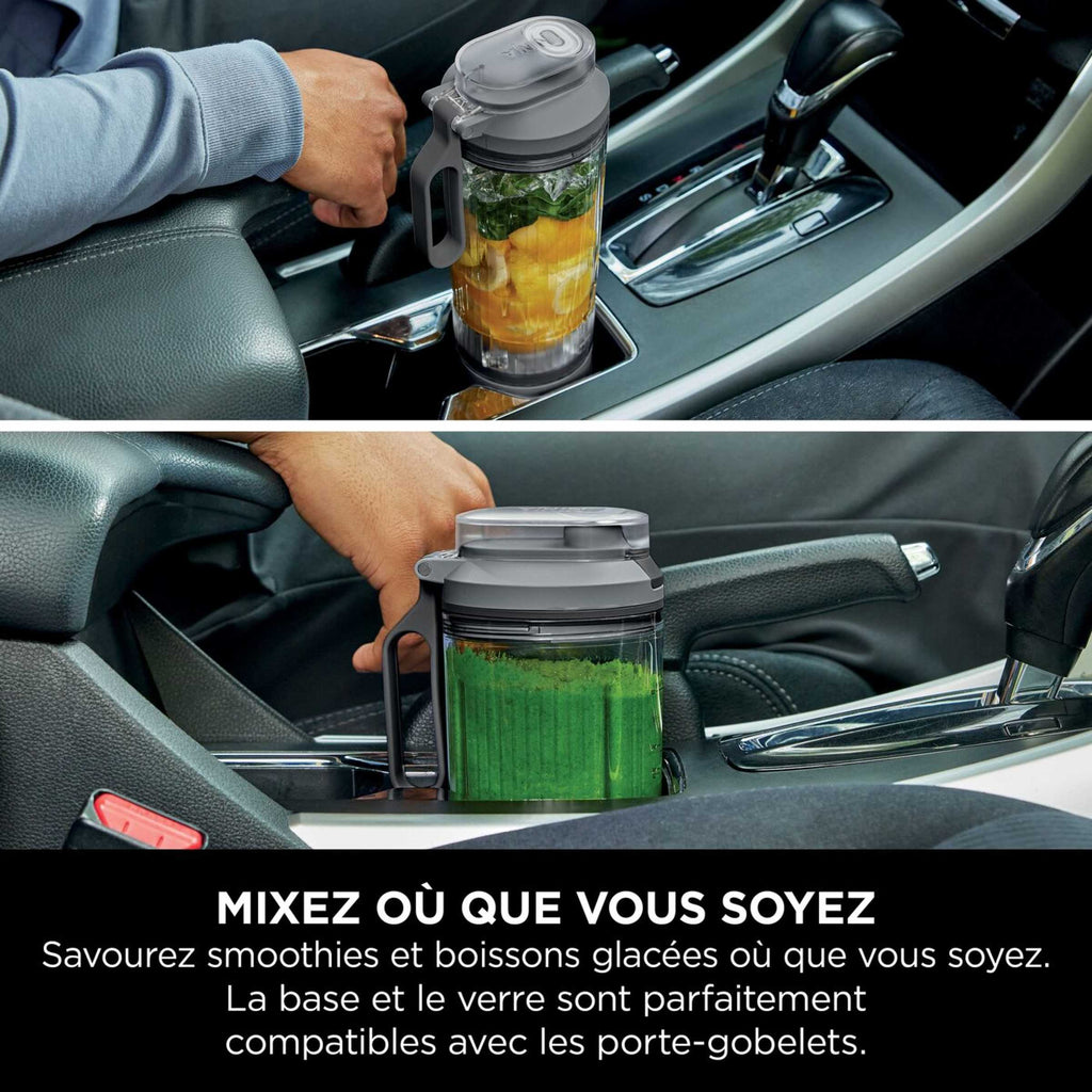 Pack Blender portable sans fil Ninja Blast Max 700 ml Gris et Ventilateur portable avec brume Shark FlexBreeze HydroGo Gris