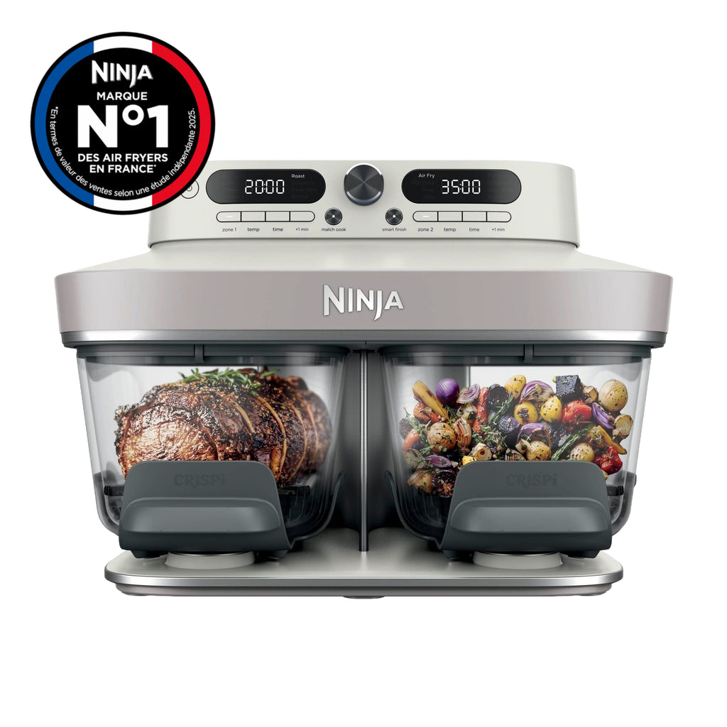 Air fryer en verre avec 8 modes CRISPi DualZone, Ivoire
