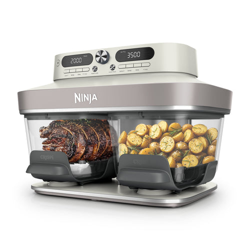 Air fryer en verre avec 8 modes CRISPi DualZone, Ivoire