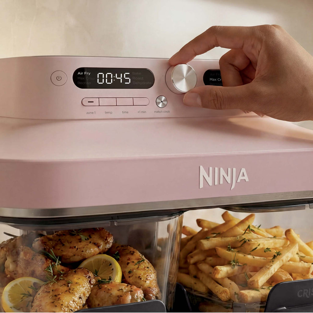Air fryer en verre avec 8 modes CRISPi DualZone, Ivoire