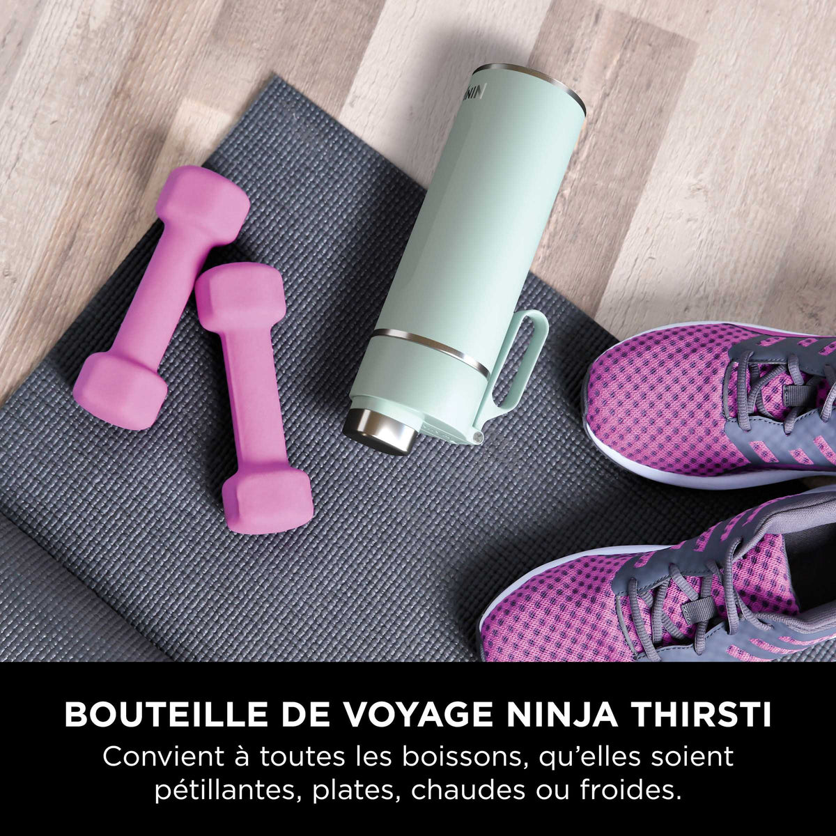 Pack Ventilateur portable 3-en-1, Shark ChillPill et Gourde isotherme Ninja Thirsti, 530 ml