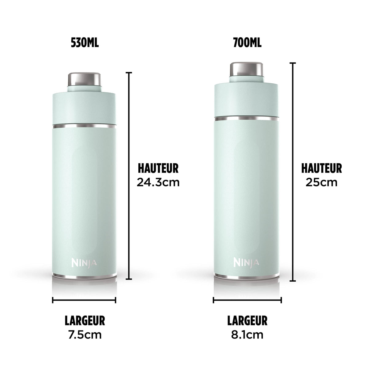 Gourde isotherme Ninja Thirsti – Menthe, 530 ml