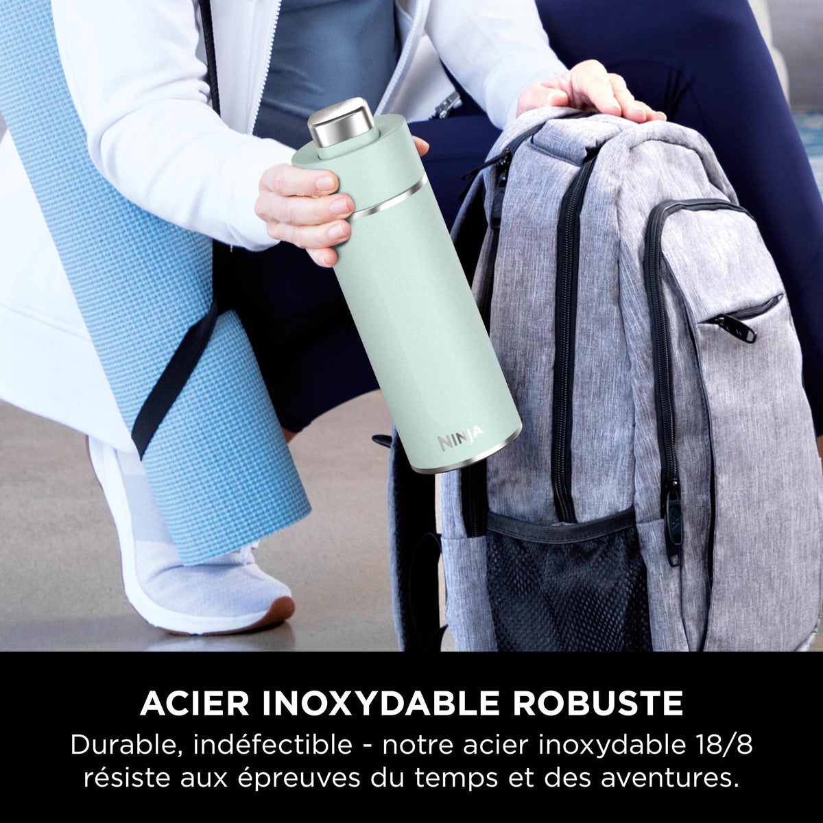 Pack Ventilateur portable 3-en-1, Shark ChillPill et Gourde isotherme Ninja Thirsti, 530 ml