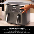 Air Fryer Ninja DualZone, 7.6L, 6-en-1, Gris