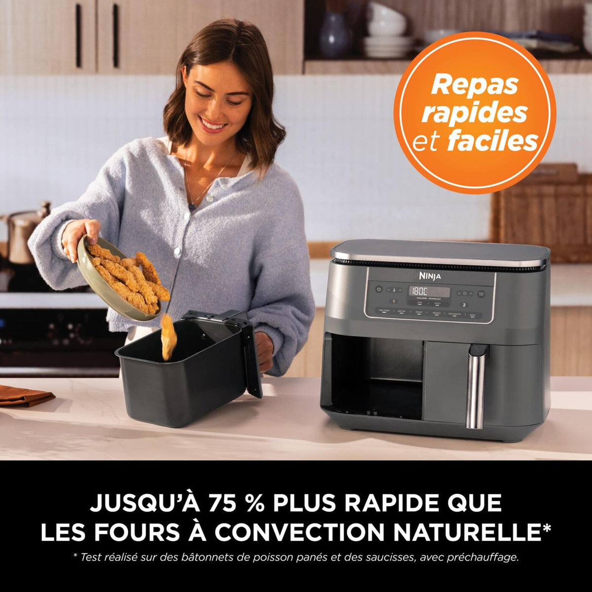 Air Fryer Ninja DualZone, 7.6L, 6-en-1, Gris