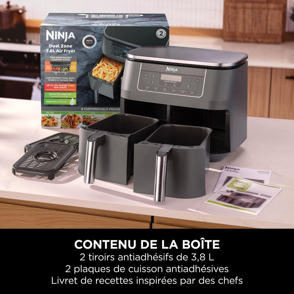 Air Fryer Ninja DualZone, 7.6L, 6-en-1, Gris