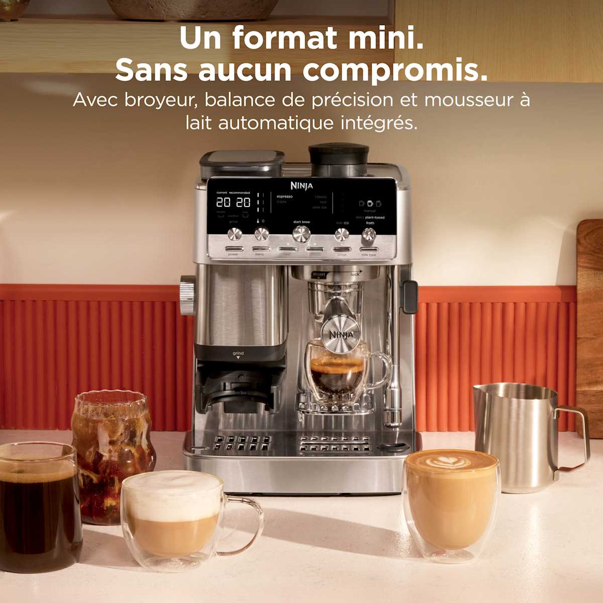 Machine à café semi-automatique Ninja Luxe Café MINI Plus - Argent