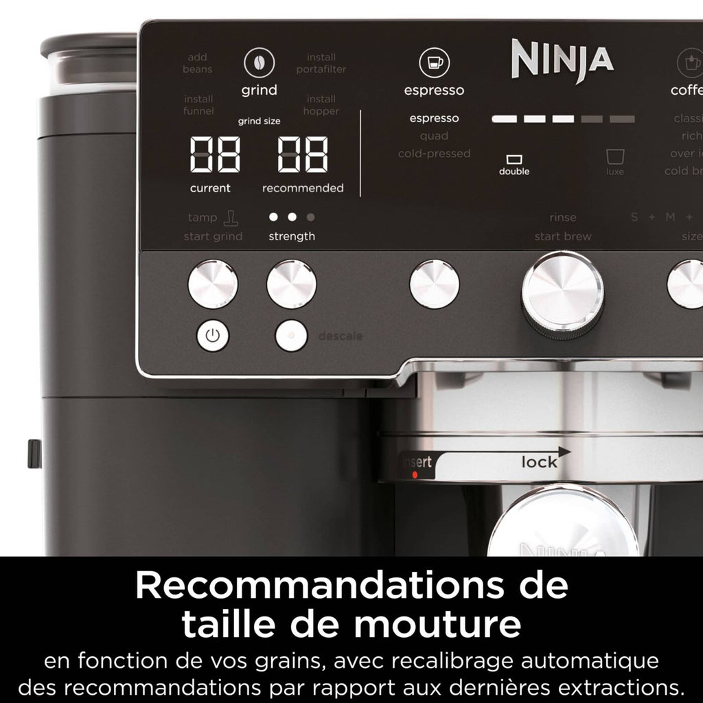 Machine à espresso Ninja Luxe Café Premier avec broyeur intégré – Noir