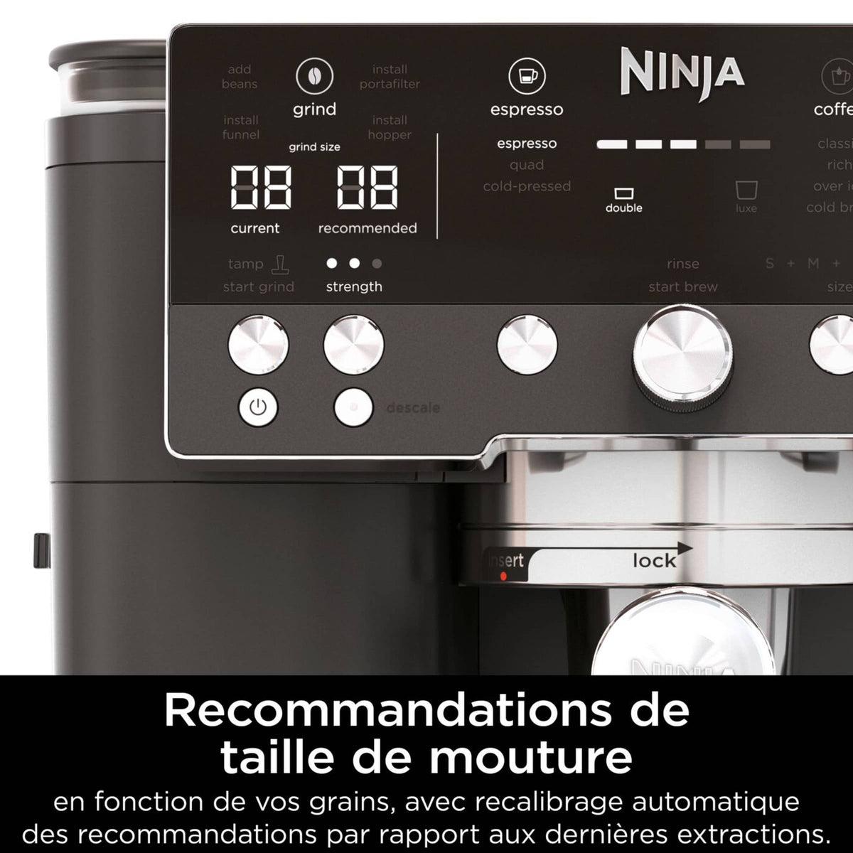 Machine à espresso Ninja Luxe Café Premier avec broyeur intégré – Noir