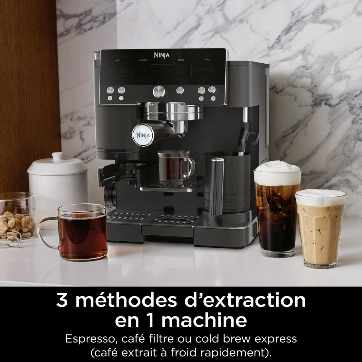 Machine à espresso Ninja Luxe Café Premier avec broyeur intégré – Noir