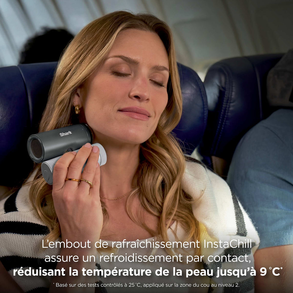Ventilateur portable 3-en-1, brumisateur et plaque refroidissante Shark ChillPill - Marron glacé