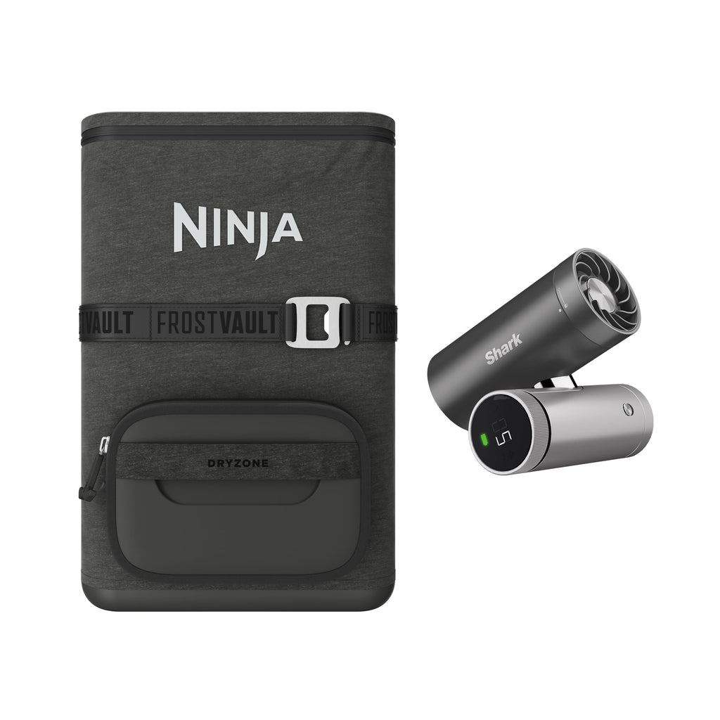 Pack Ventilateur portable 3-en-1 Shark ChillPill et Glacière sac à dos Ninja FrostVault Go 36 canettes - Charbon