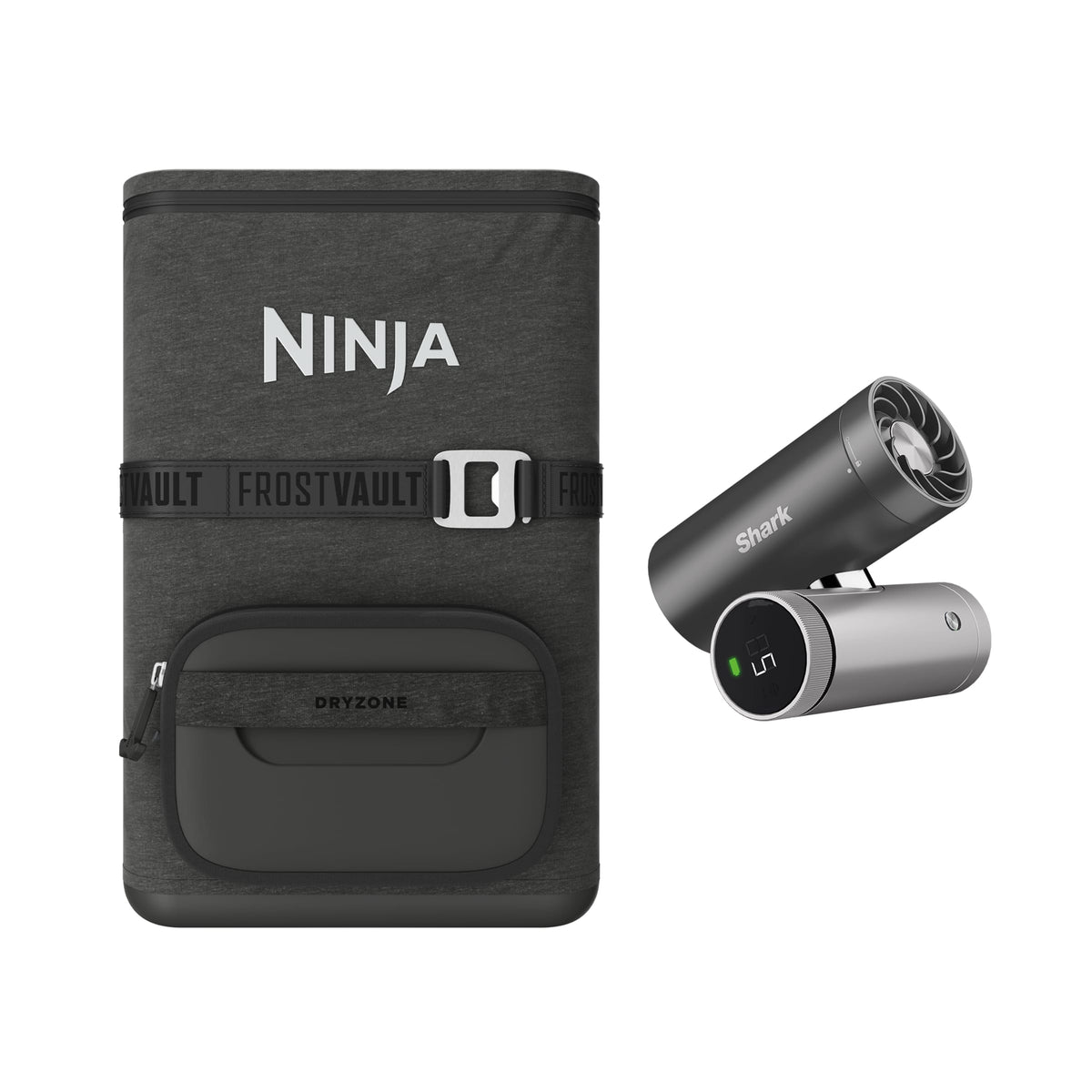 Pack Ventilateur portable 3-en-1 Shark ChillPill et Glacière sac à dos Ninja FrostVault Go 36 canettes - Charbon