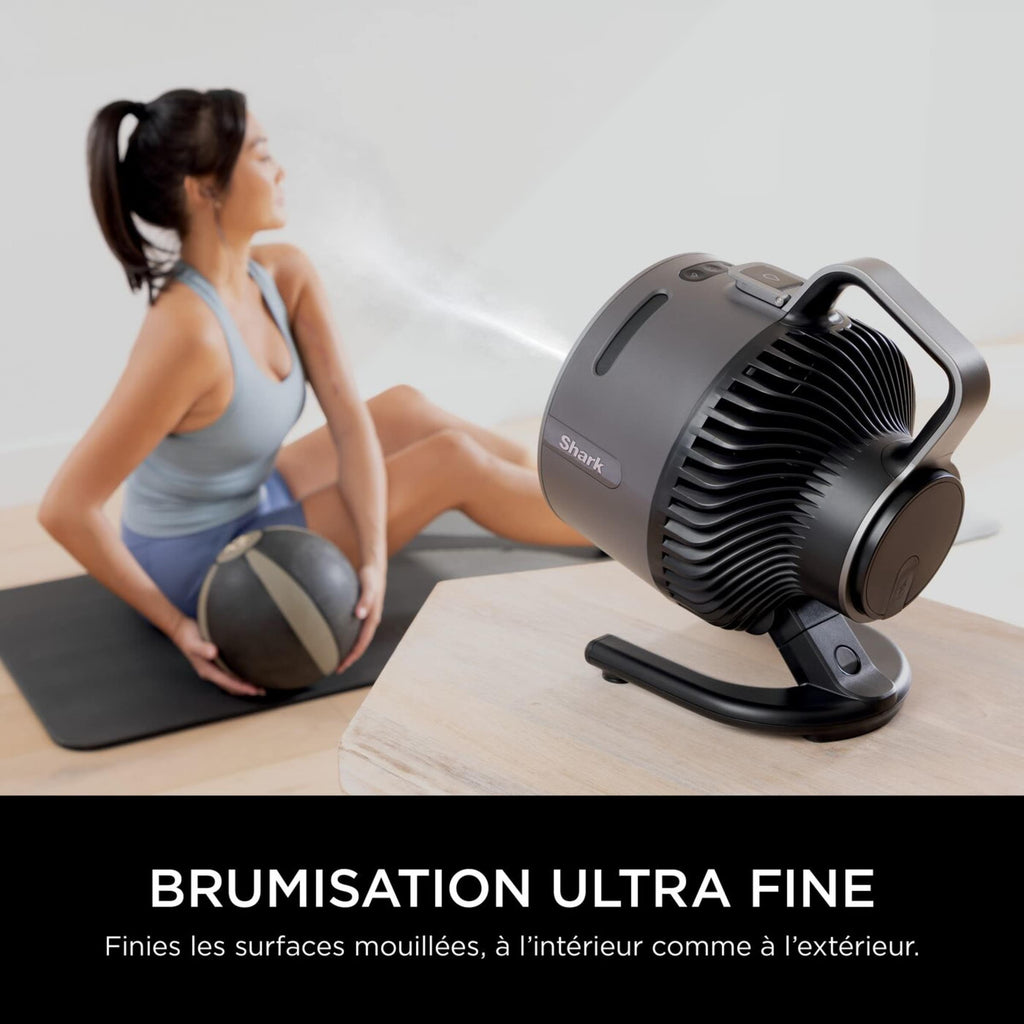 Ventilateur portable avec brume Shark FlexBreeze HydroGo - Gris foncé