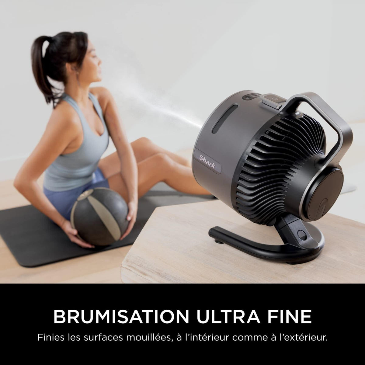 Ventilateur portable avec brume Shark FlexBreeze HydroGo - Gris foncé