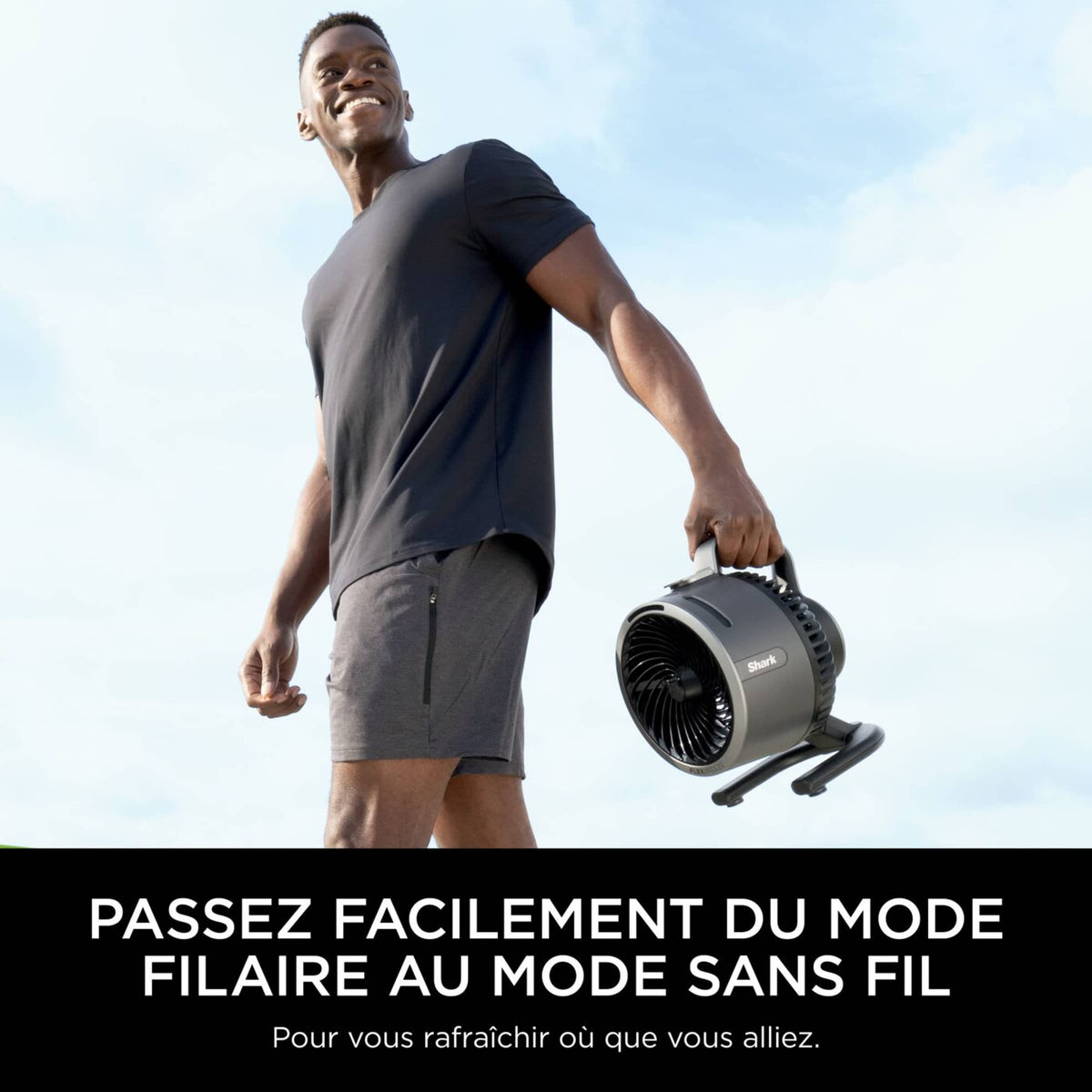 Ventilateur portable avec brume Shark FlexBreeze HydroGo - Gris foncé