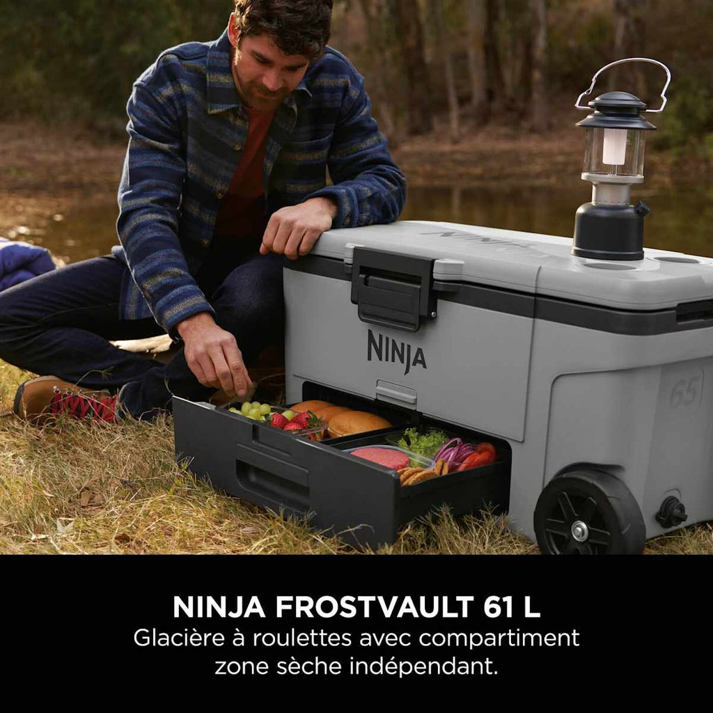 Ninja FrostVault 61 L Glacière roulante avec zone sèche, Gris ardoise FB265EUUKGY