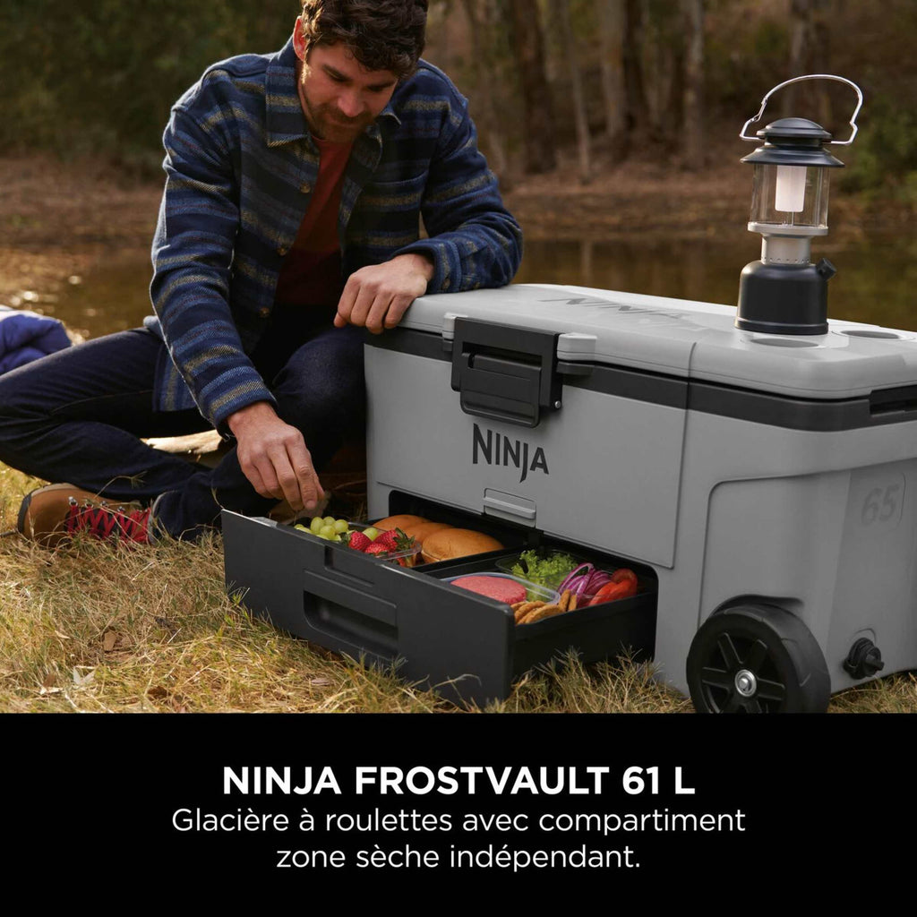 Ninja FrostVault 61 L Glacière roulante avec zone sèche, Gris ardoise FB265EUUKGY