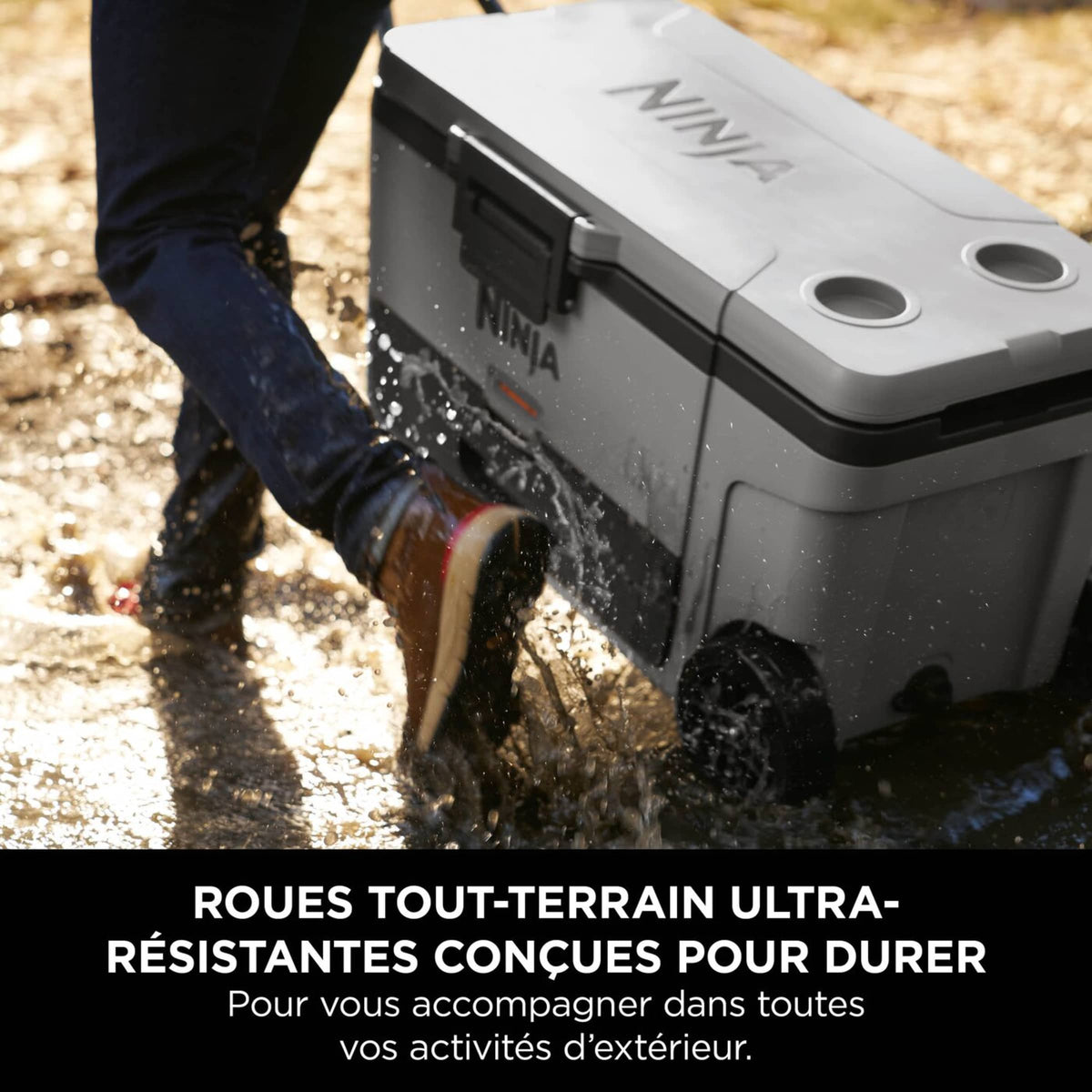Ninja FrostVault 61 L Glacière roulante avec zone sèche, Gris ardoise FB265EUUKGY
