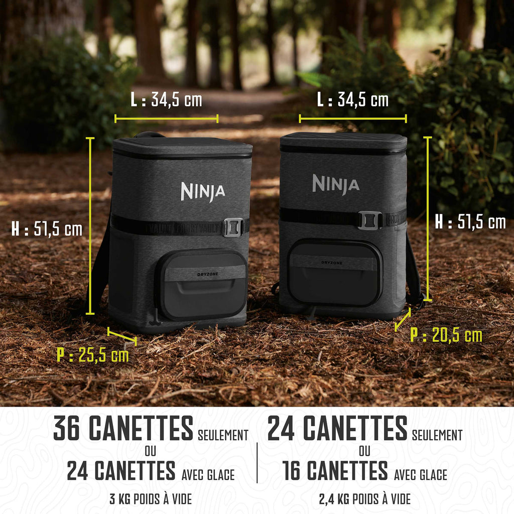 Glacière sac à dos Ninja FrostVault Go 36 canettes – Gris charbon FF136EUUKCG