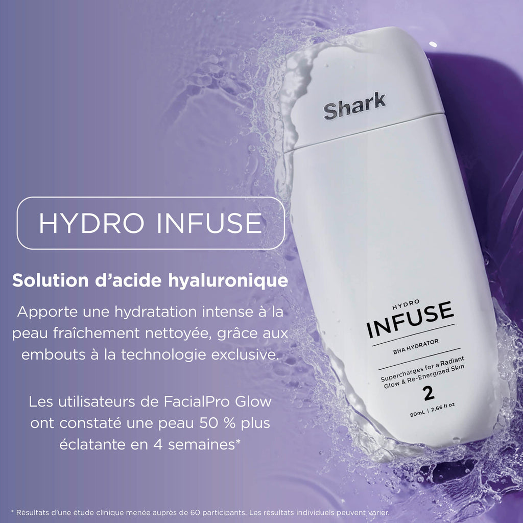 Appareil de soin du visage hydrofacial à domicile Shark FacialPro Glow + DePuffi - Lilas Doux