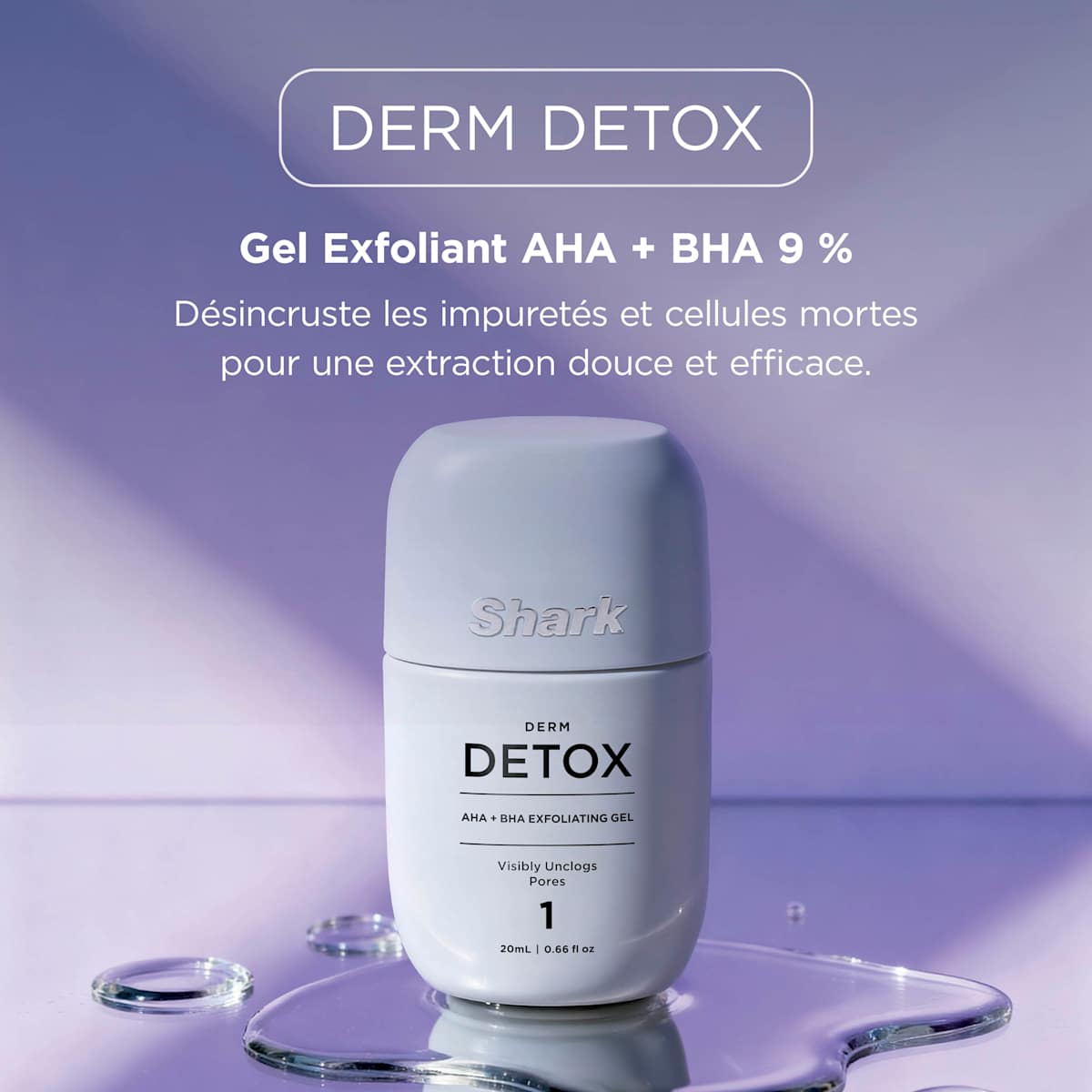 Appareil de soin du visage hydrofacial à domicile Shark FacialPro Glow + DePuffi - Lilas Doux