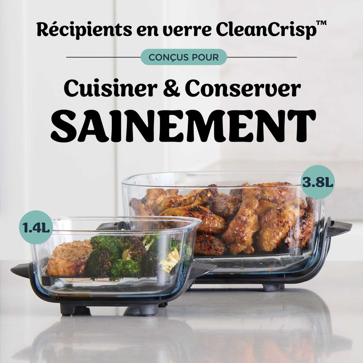 Air Fryer modulaire en verre Ninja CRISPi Cyber Space avec 5 récipients