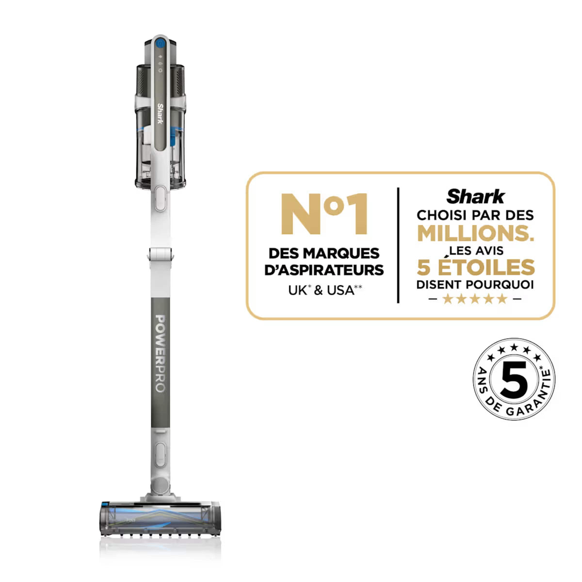 Aspirateur balai sans fil Shark PowerPro spécial animaux, 40 min d'autonomie