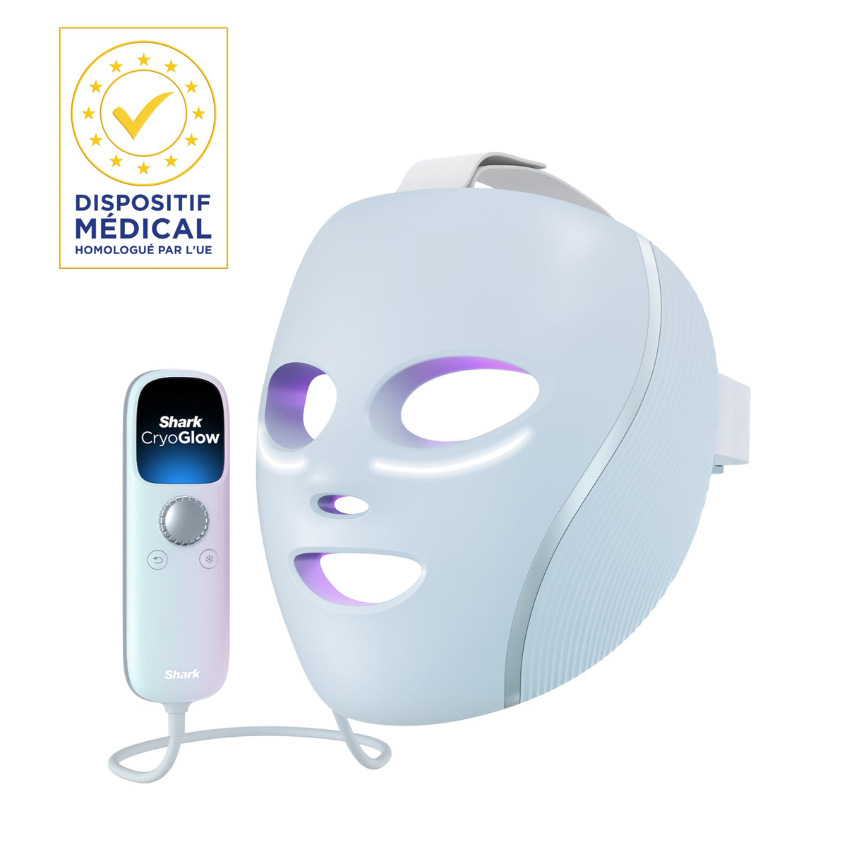 Masque LED Shark CryoGlow avec rafraîchissement du contour des yeux - Bleu Givré