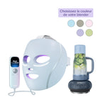 Pack Masque LED Shark CryoGlow bleu + Blender Gourde Ninja BlendBOSS (couleur au choix)