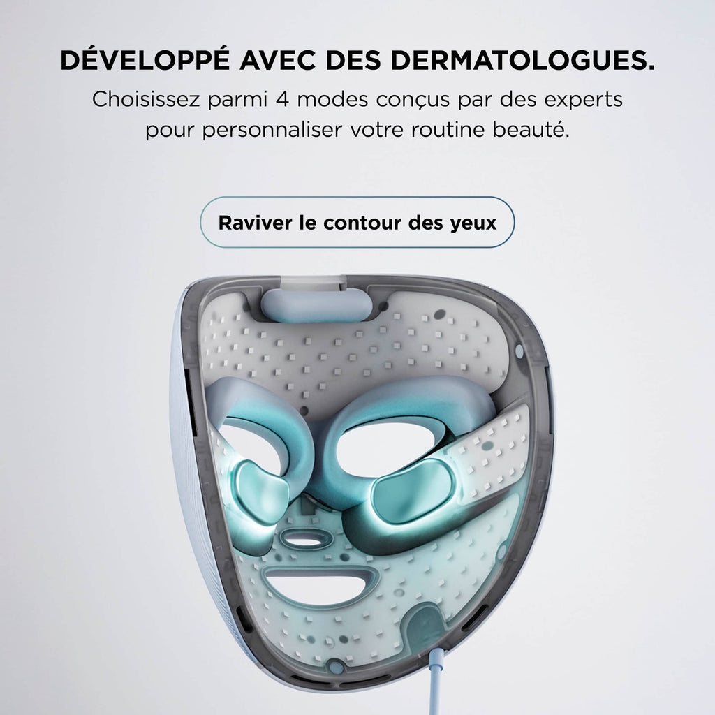 Pack Masque LED Shark CryoGlow bleu + Blender Gourde Ninja BlendBOSS (couleur au choix)